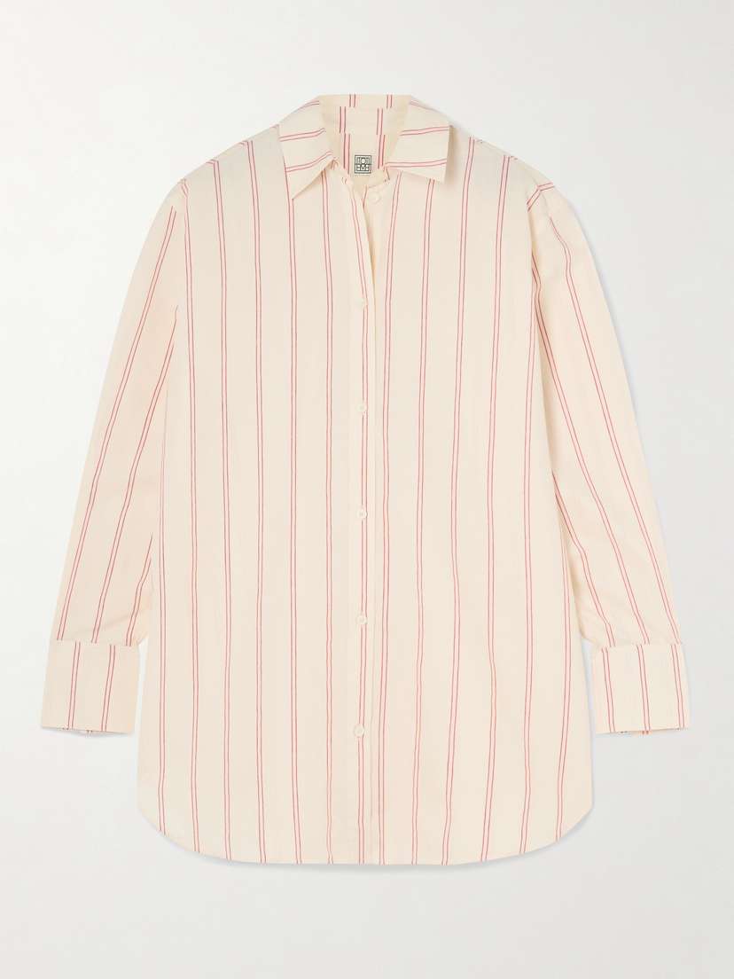 Toteme — Striped cotton and silk-blend shirt