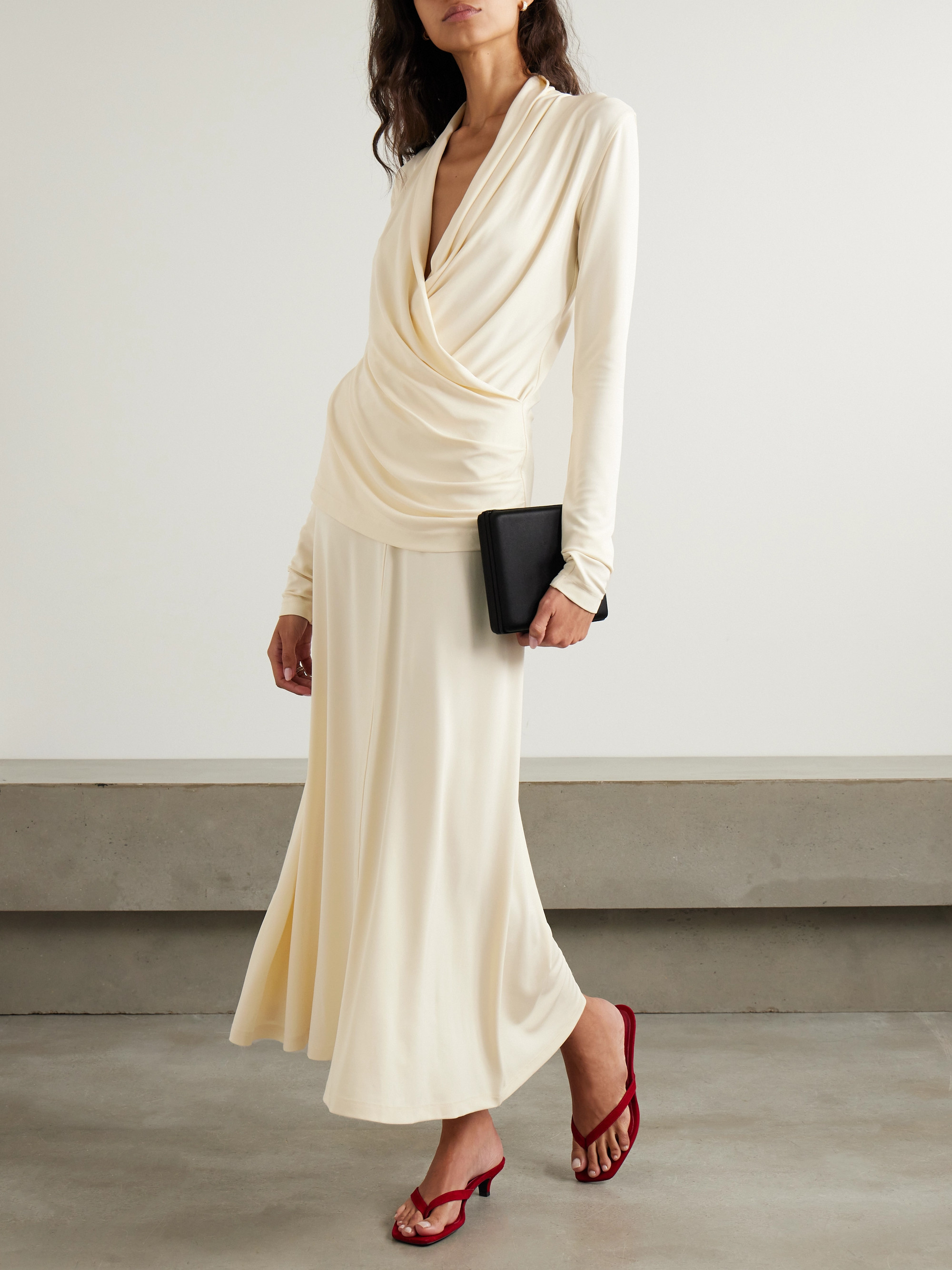 TOTEME - Stretch-jersey midi skirt | Plush