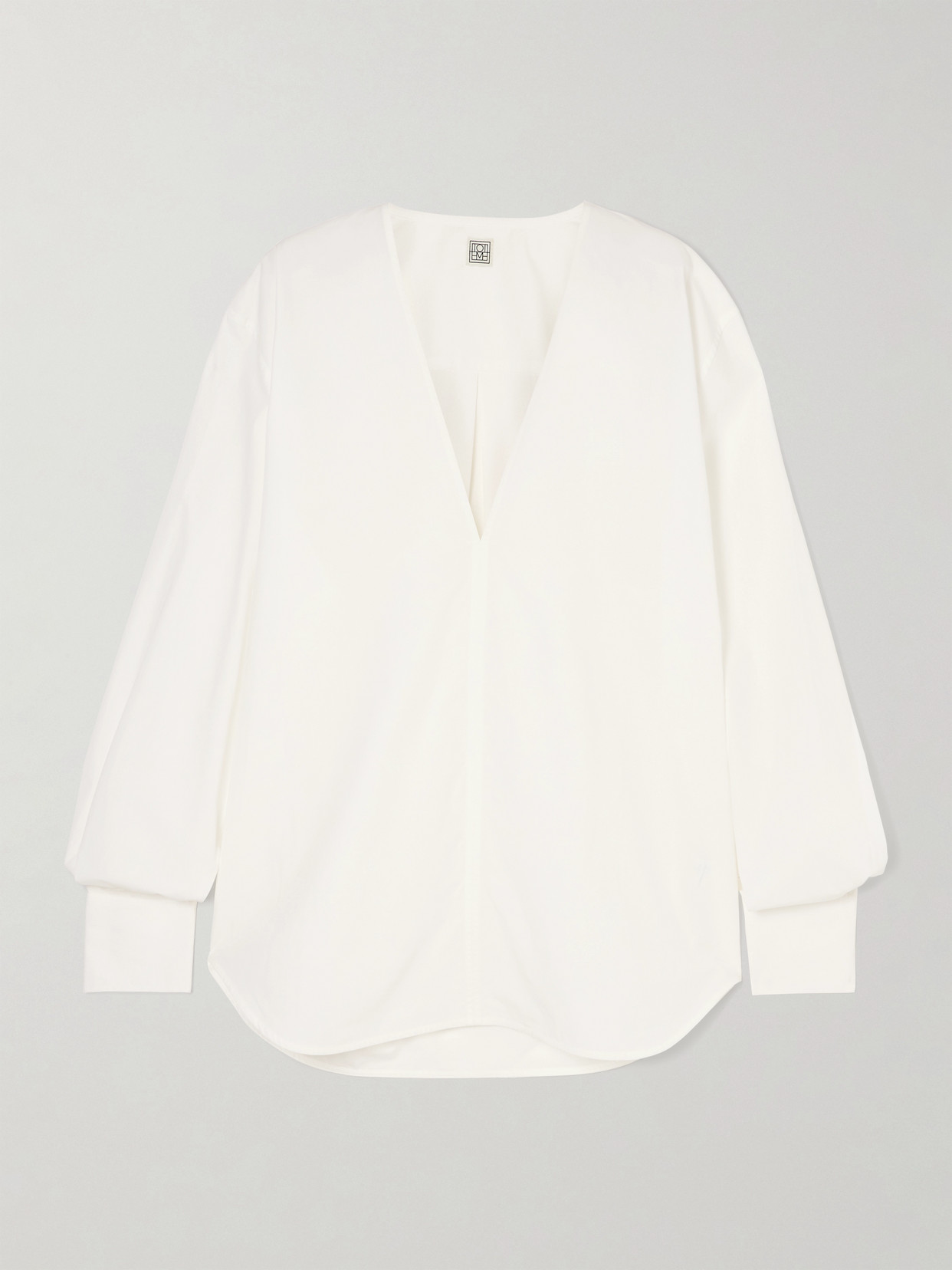 Totême Oversized Organic Cotton-poplin Shirt In White