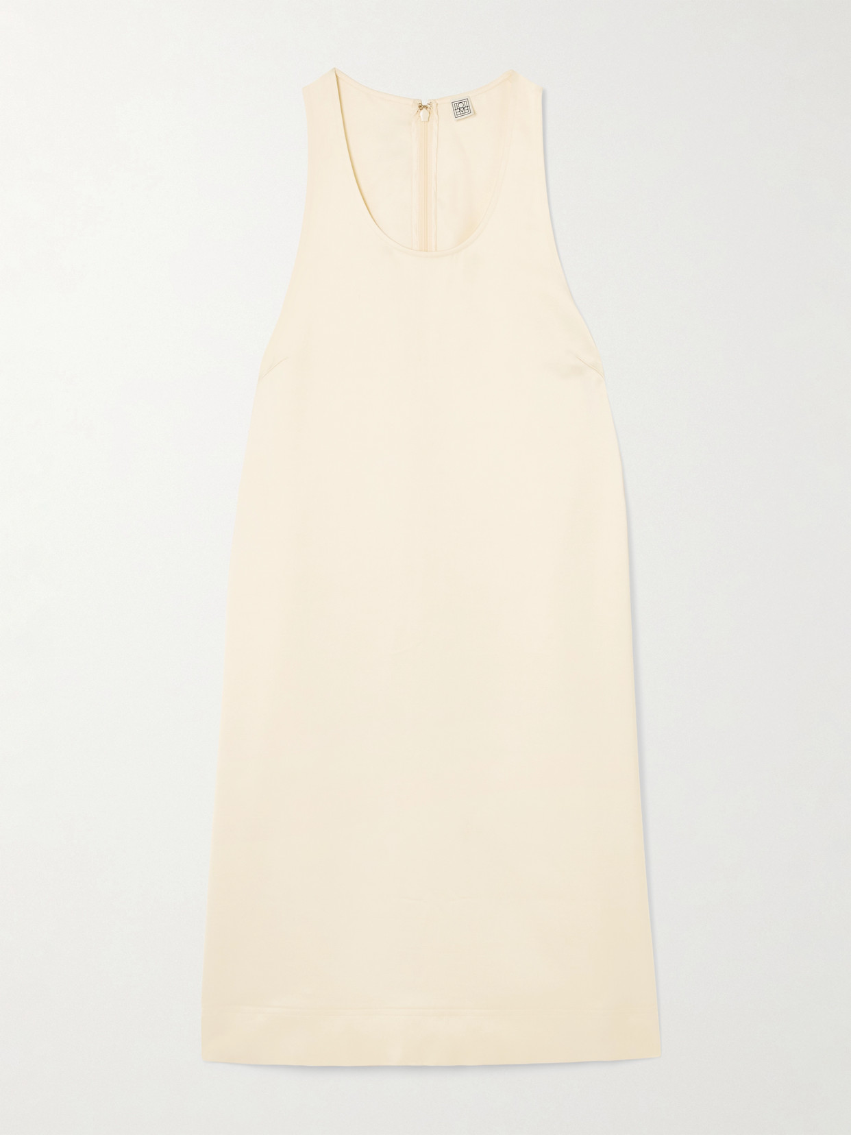 Totême Satin Mini Dress In Ecru