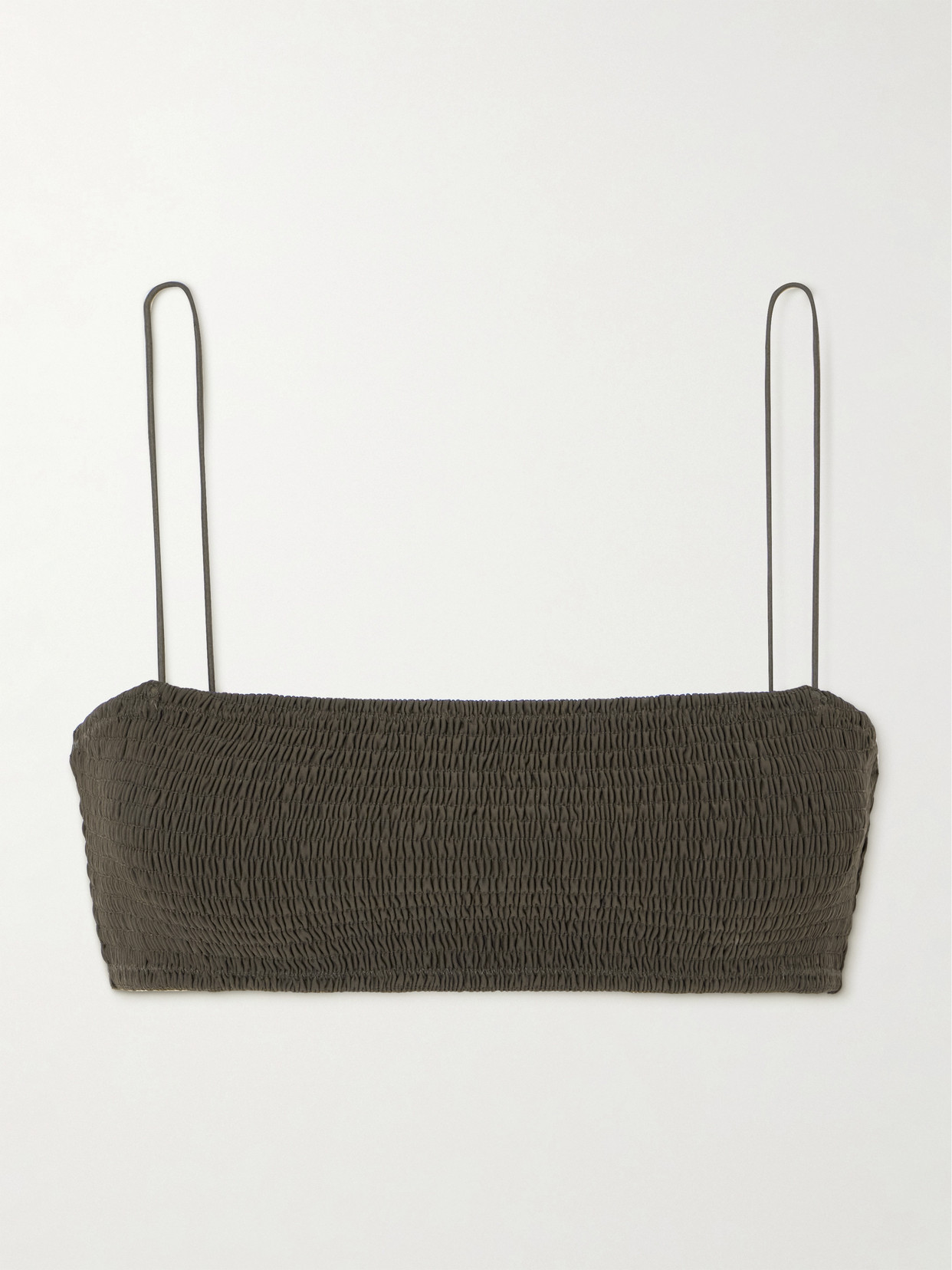 TOTEME - Shirred Recycled Bikini Top - Brown