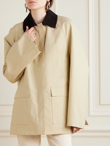 TOTEME Corduroy-trimmed coated-canvas jacket
