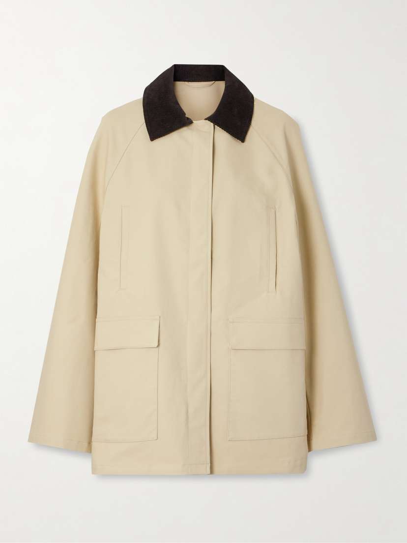 Toteme — Corduroy-trimmed coated-canvas jacket