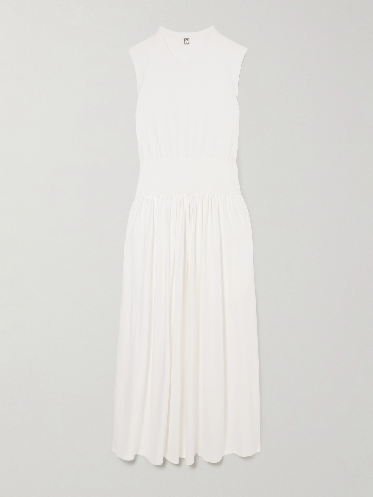 Totême Off-white Sleeveless Cotton Tee Maxi Dress In White