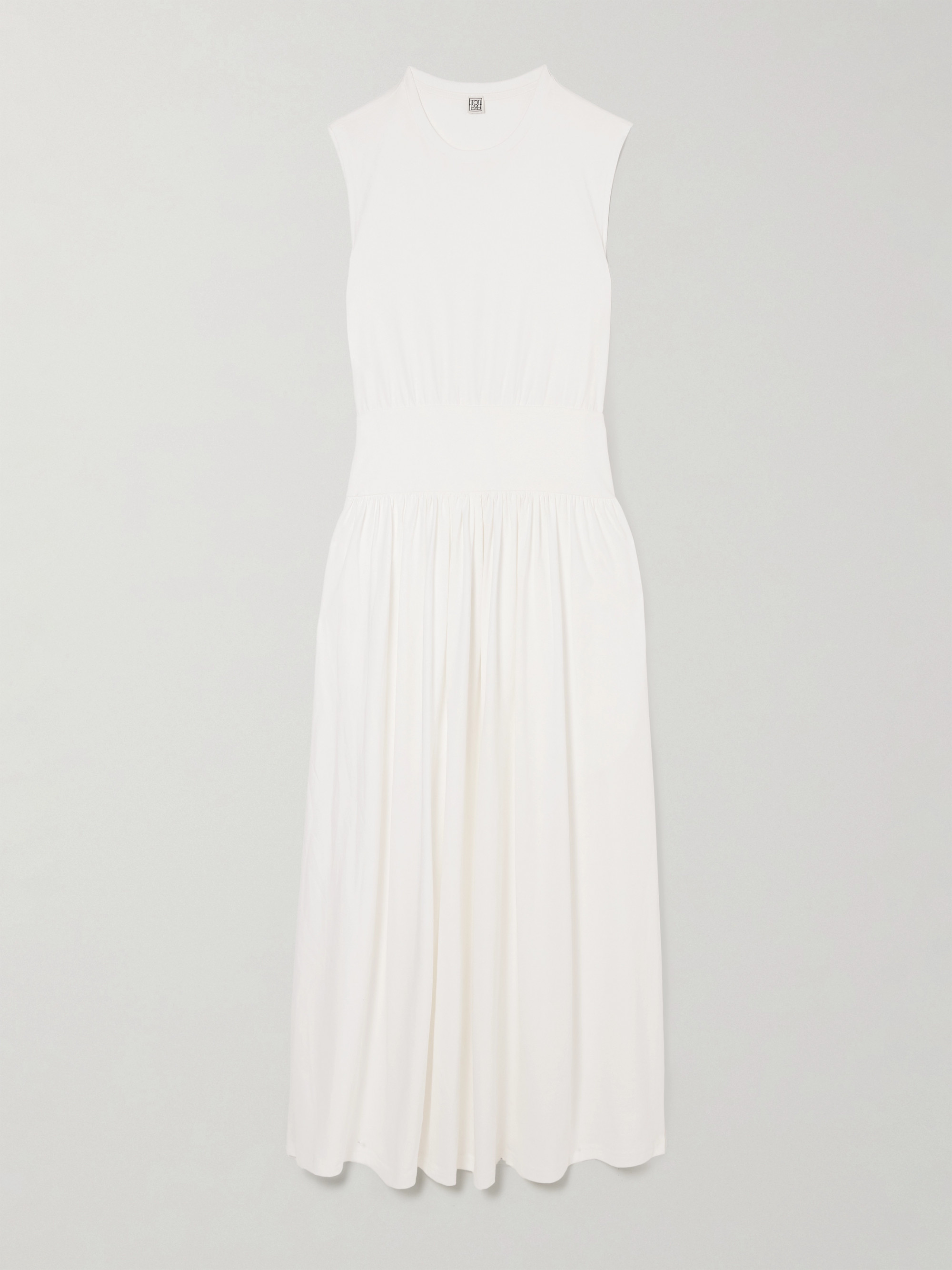 TOTEME - Pleated organic cotton-jersey midi dress | Plush