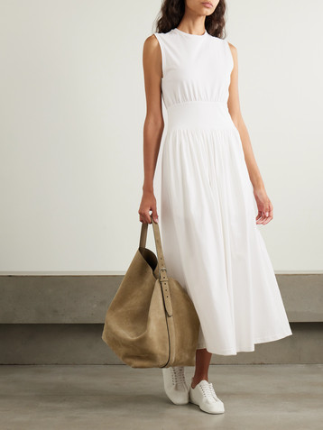 TOTEME Pleated organic cotton-jersey midi dress