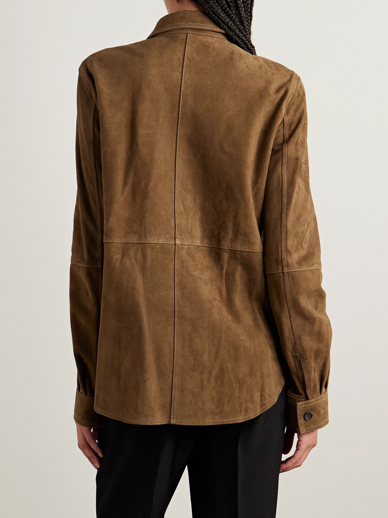 Totême Tobacco Suede Overshirt In Brown