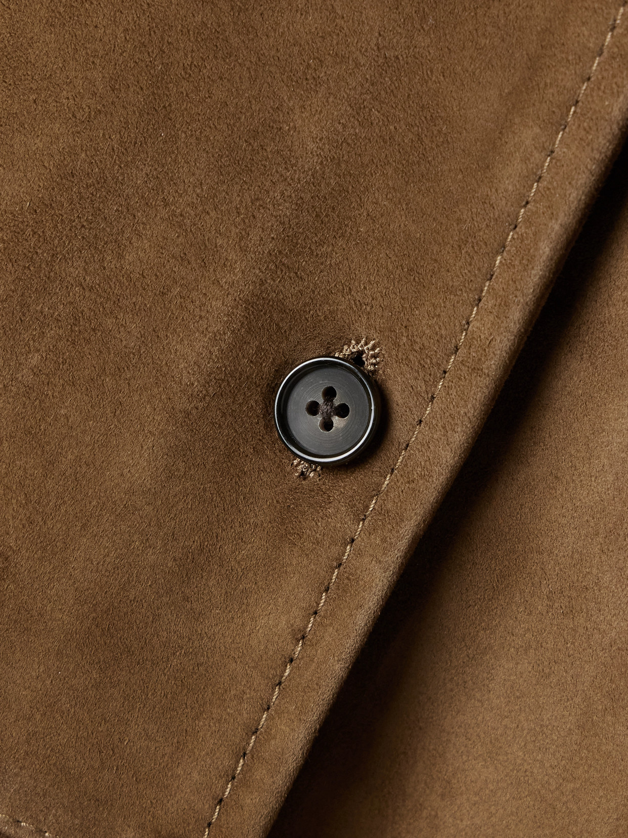 Totême Tobacco Suede Overshirt In Brown
