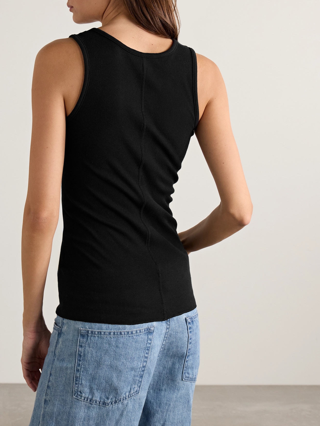 The Row Mansel Ribbed Cotton-blend Tank In Black