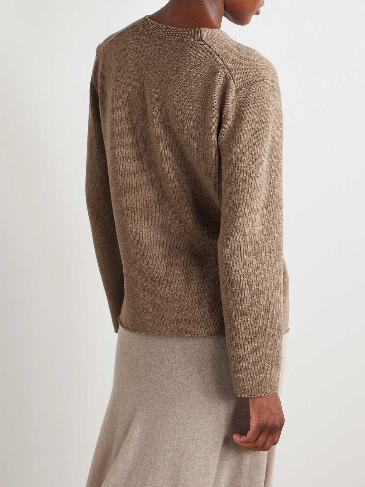 The Row Jhaio Cotton And Wool-blend Sweater In Brown