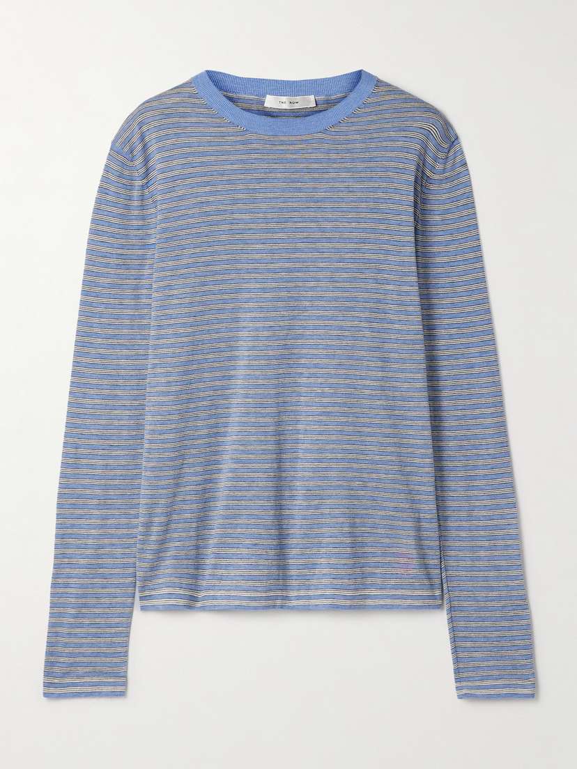 The Row Juhi Striped Cotton And Cashmere-blend Jersey T-shirt