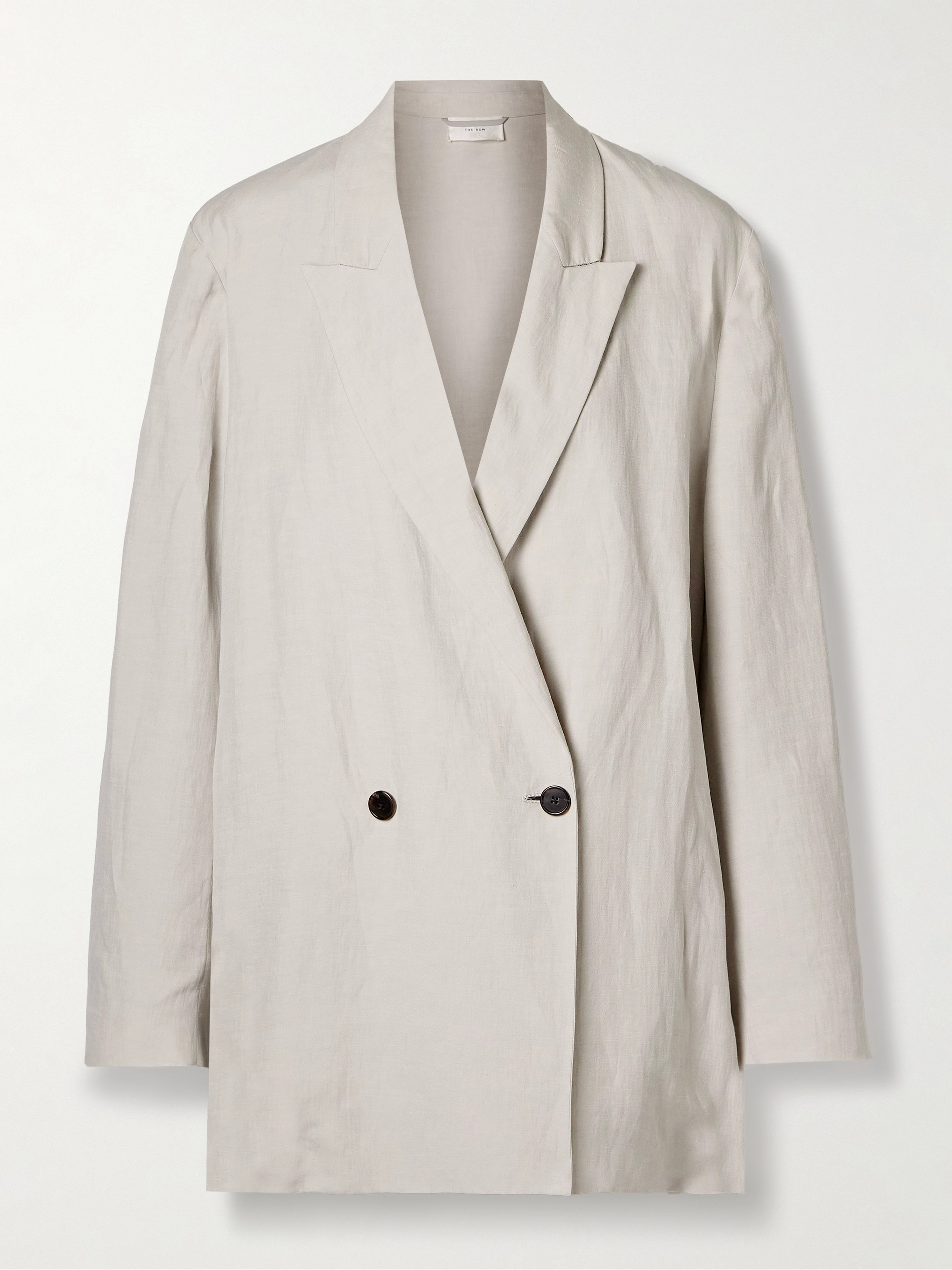 The Row Nat double-breasted silk and linen-blend blazer