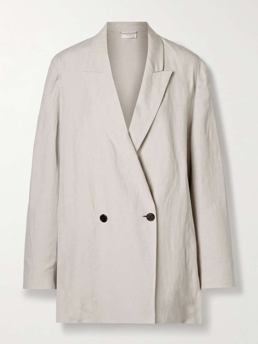 The Row Nat Double-breasted Silk And Linen-blend Blazer