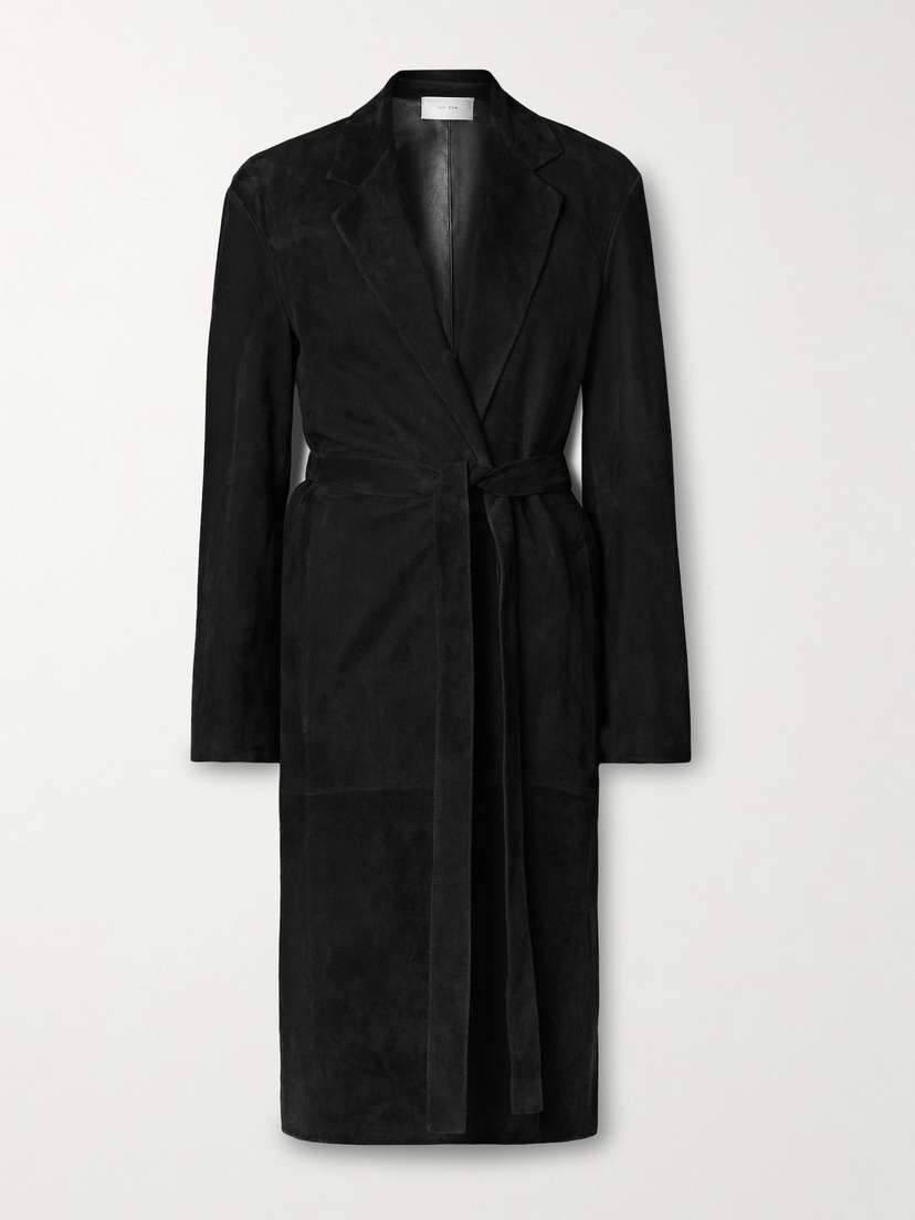 The Row Babil Belted Suede Coat