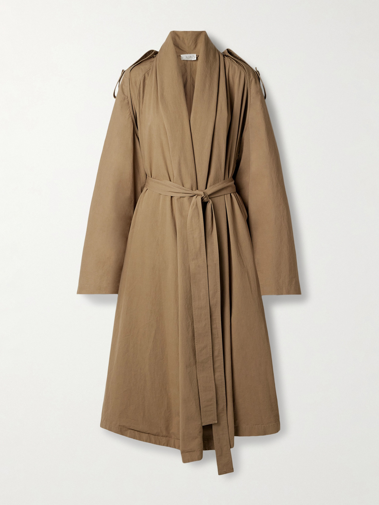 The Row Pami Belted Cotton-poplin Trench Coat In Brown