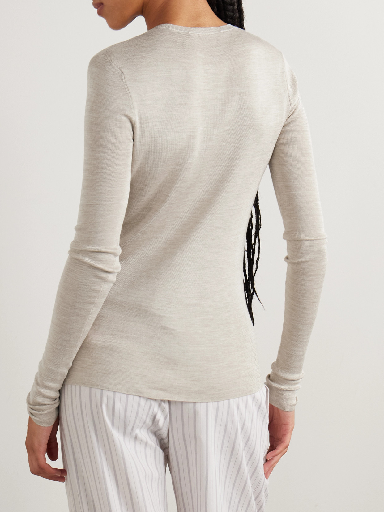 The Row Josette Silk Cardigan In Ivory