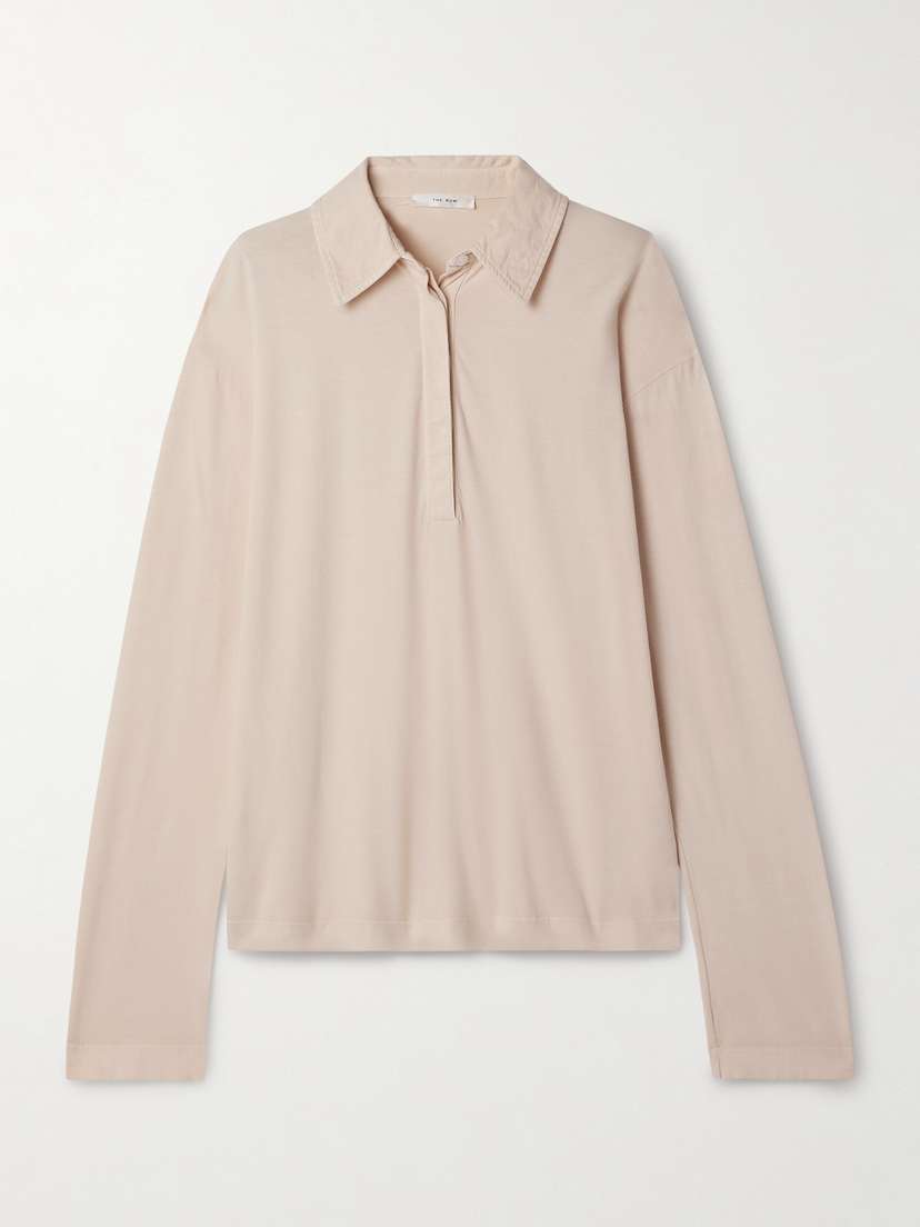 The Row Roddie Brushed Cotton-jersey Polo Shirt