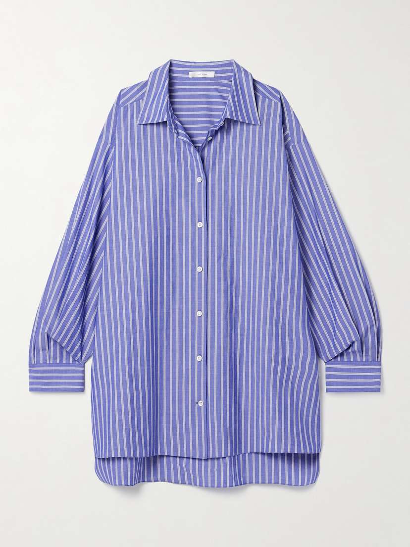 The Row Luka Oversized Striped Organic Cotton-poplin Shirt