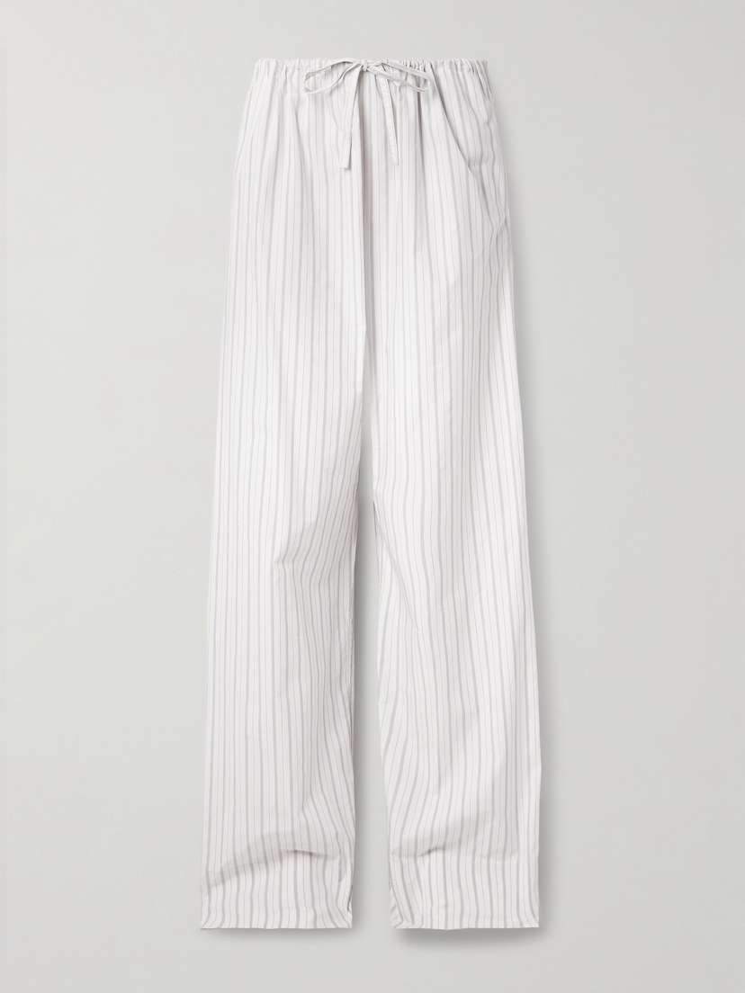 The Row Hypnosta Striped Cotton-poplin Wide-leg Pants