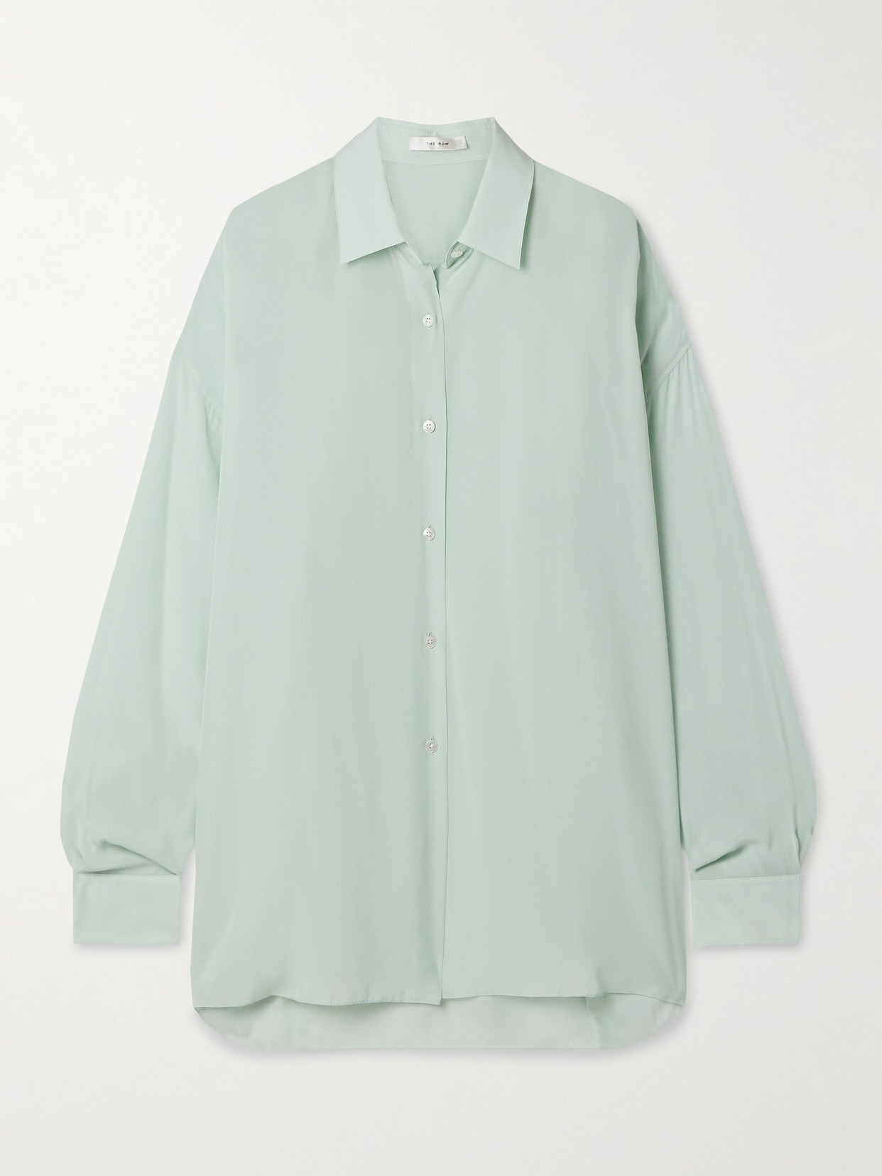 The Row Caster Chiffon Shirt In Green