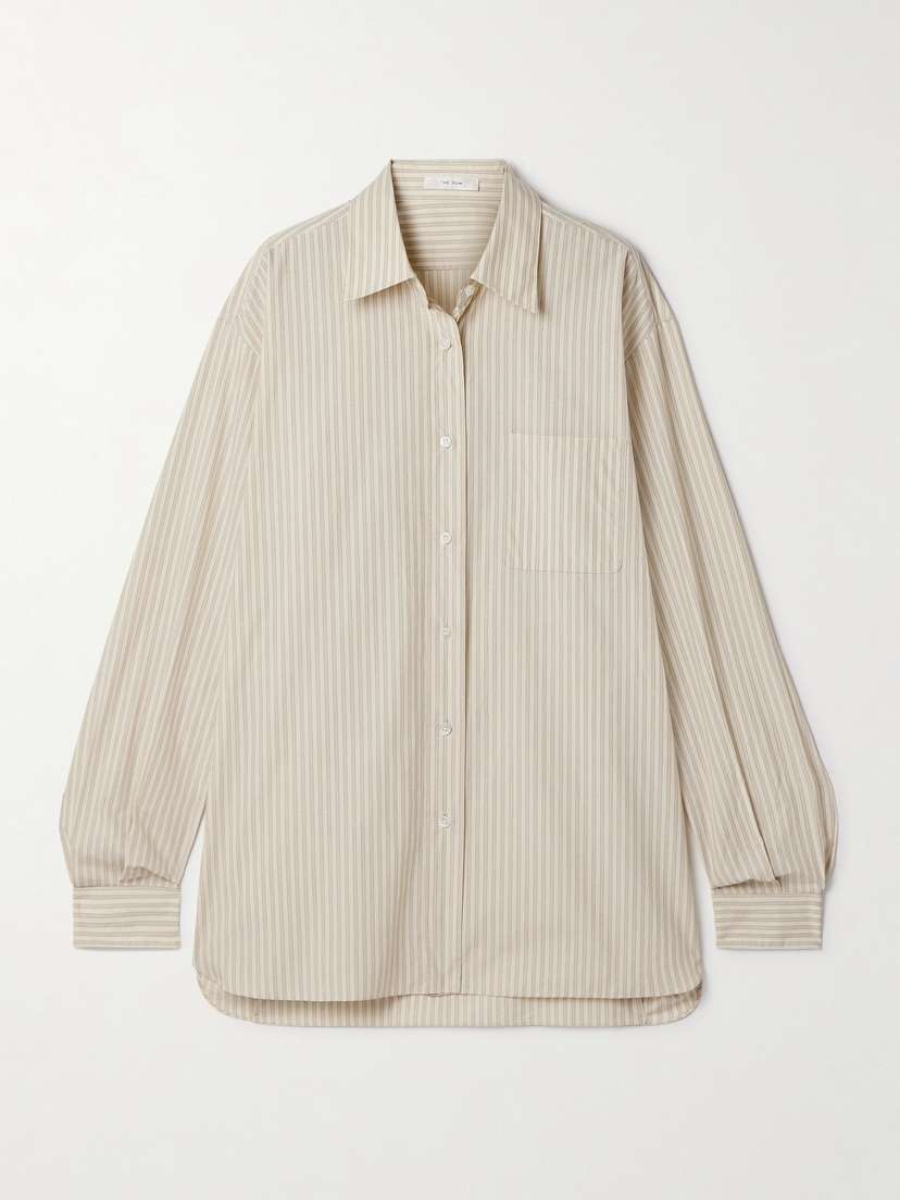The Row — Nesson striped organic cotton-poplin shirt