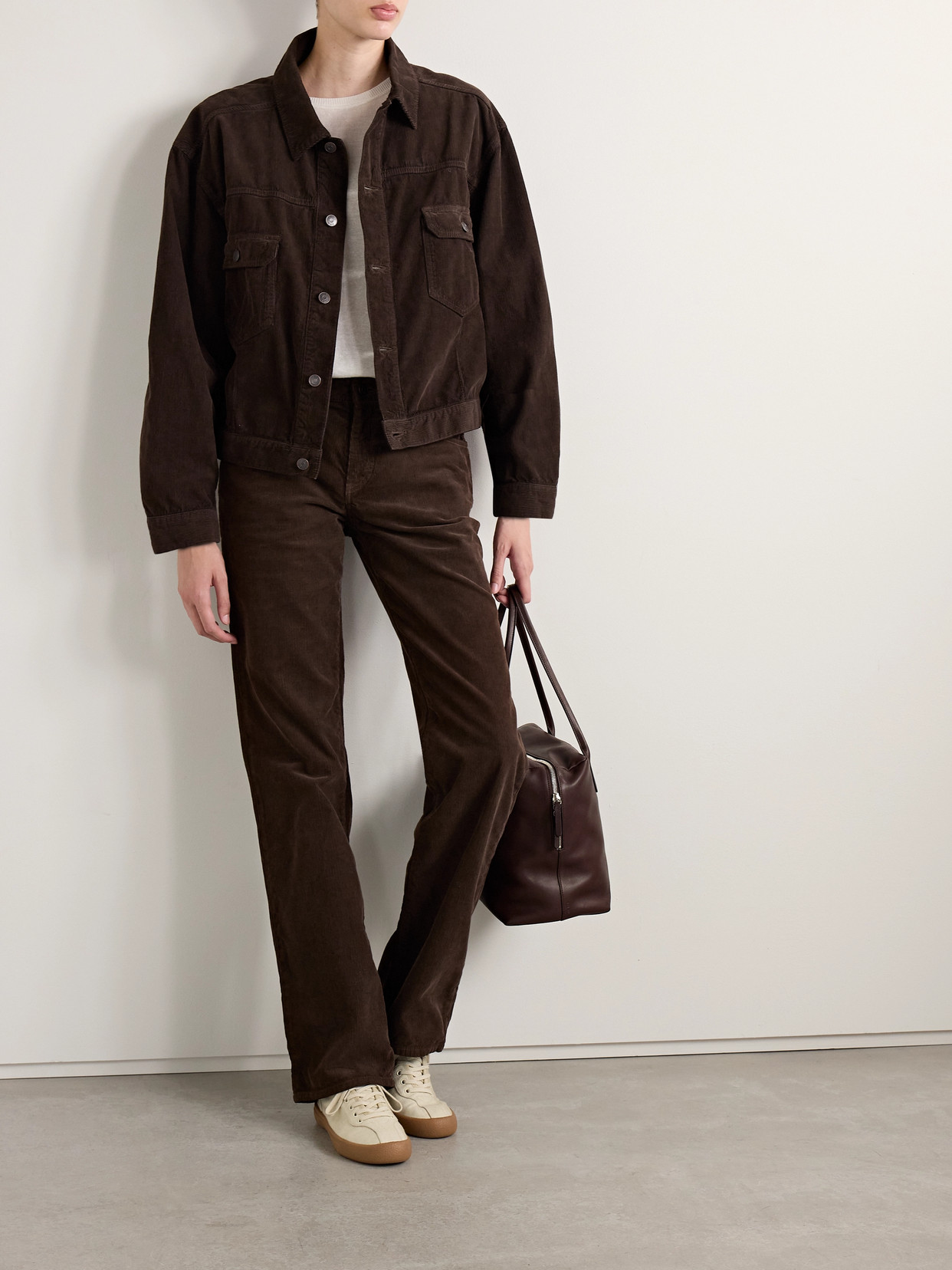 The Row Ness Cotton Corduroy Jacket In Brown