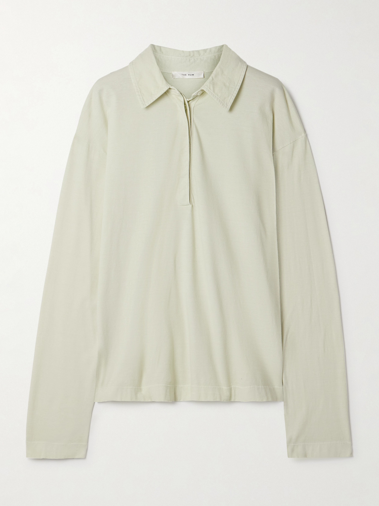 The Row Roddie Cotton Jersey Polo Shirt In Green