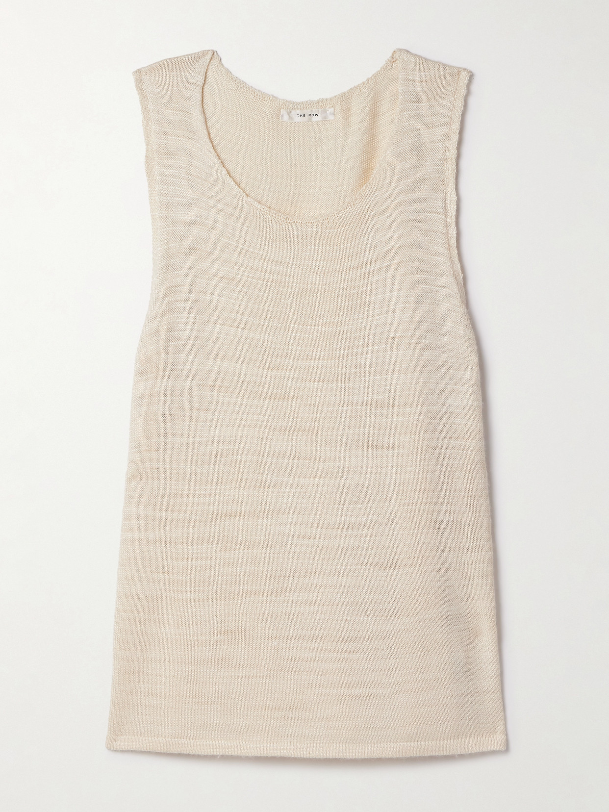 The Row Juyah Open-knit Silk Tank In Ecru