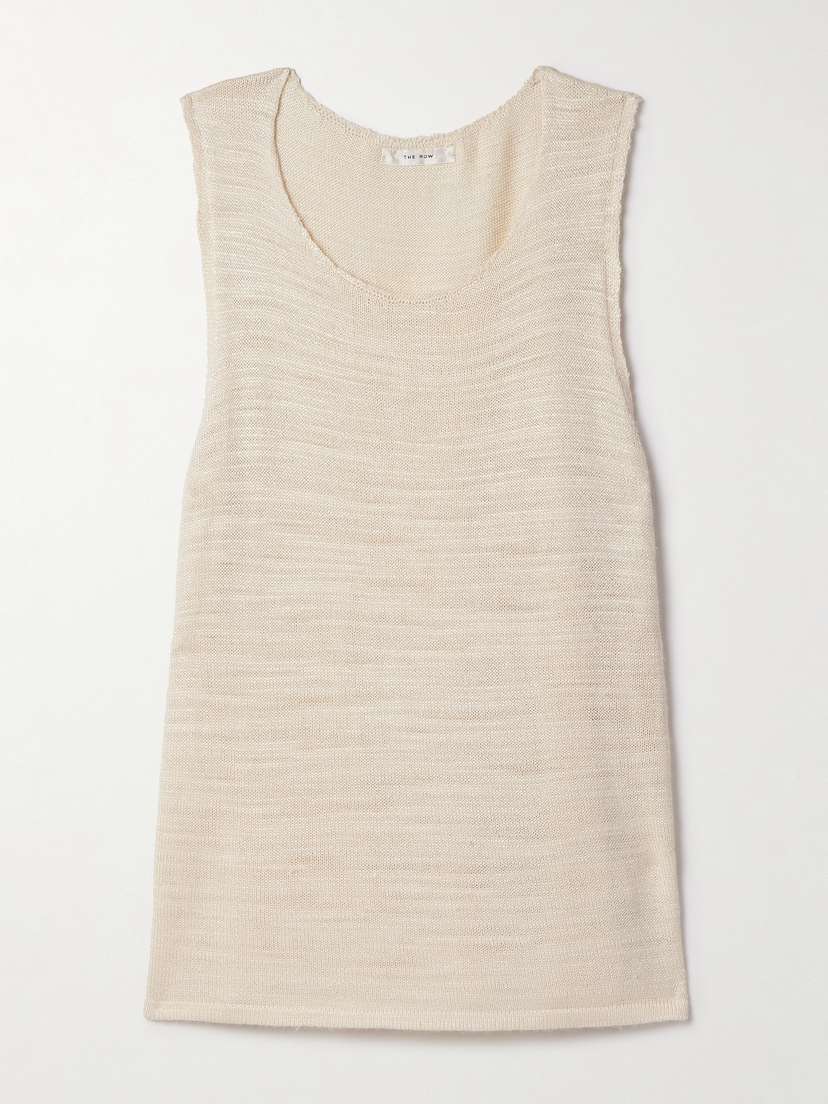 The Row Juyah Open-knit Silk Tank