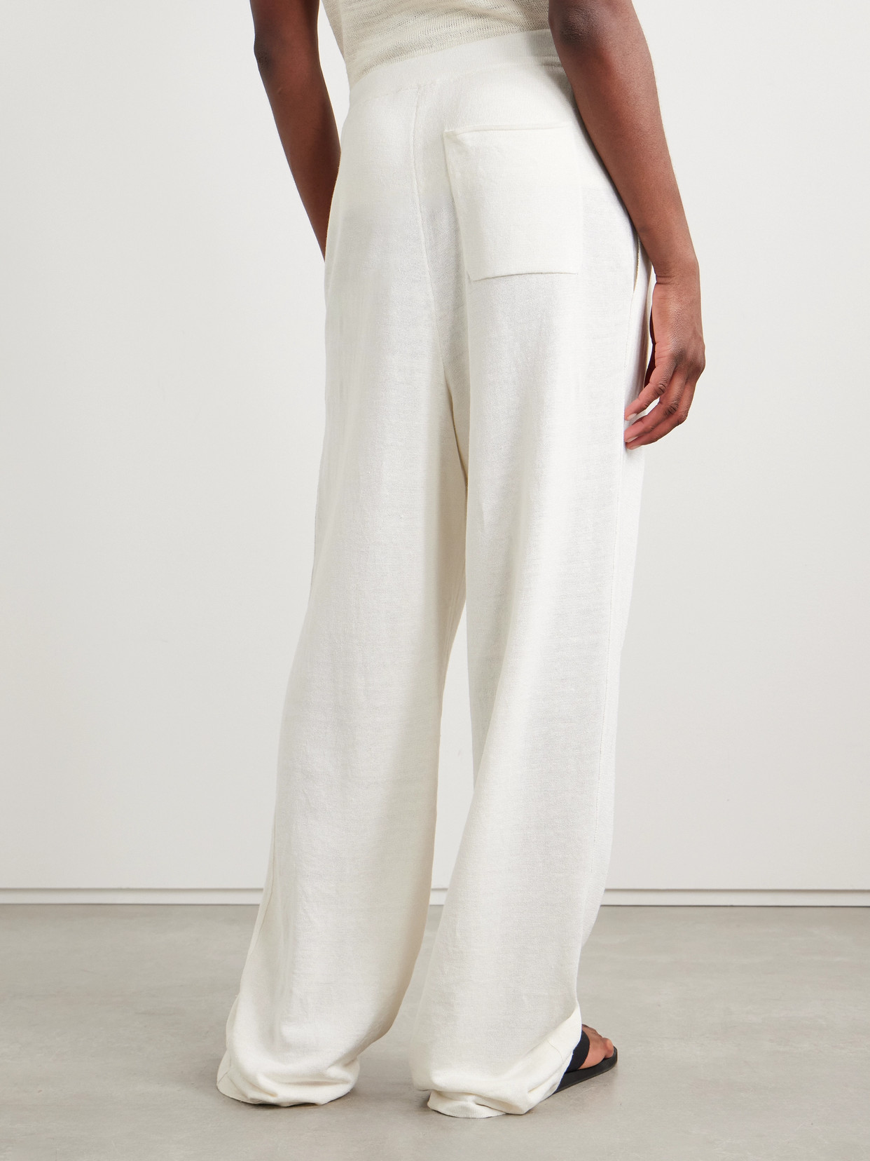 The Row Jory Linen-blend Wide-leg Pants In Ivory