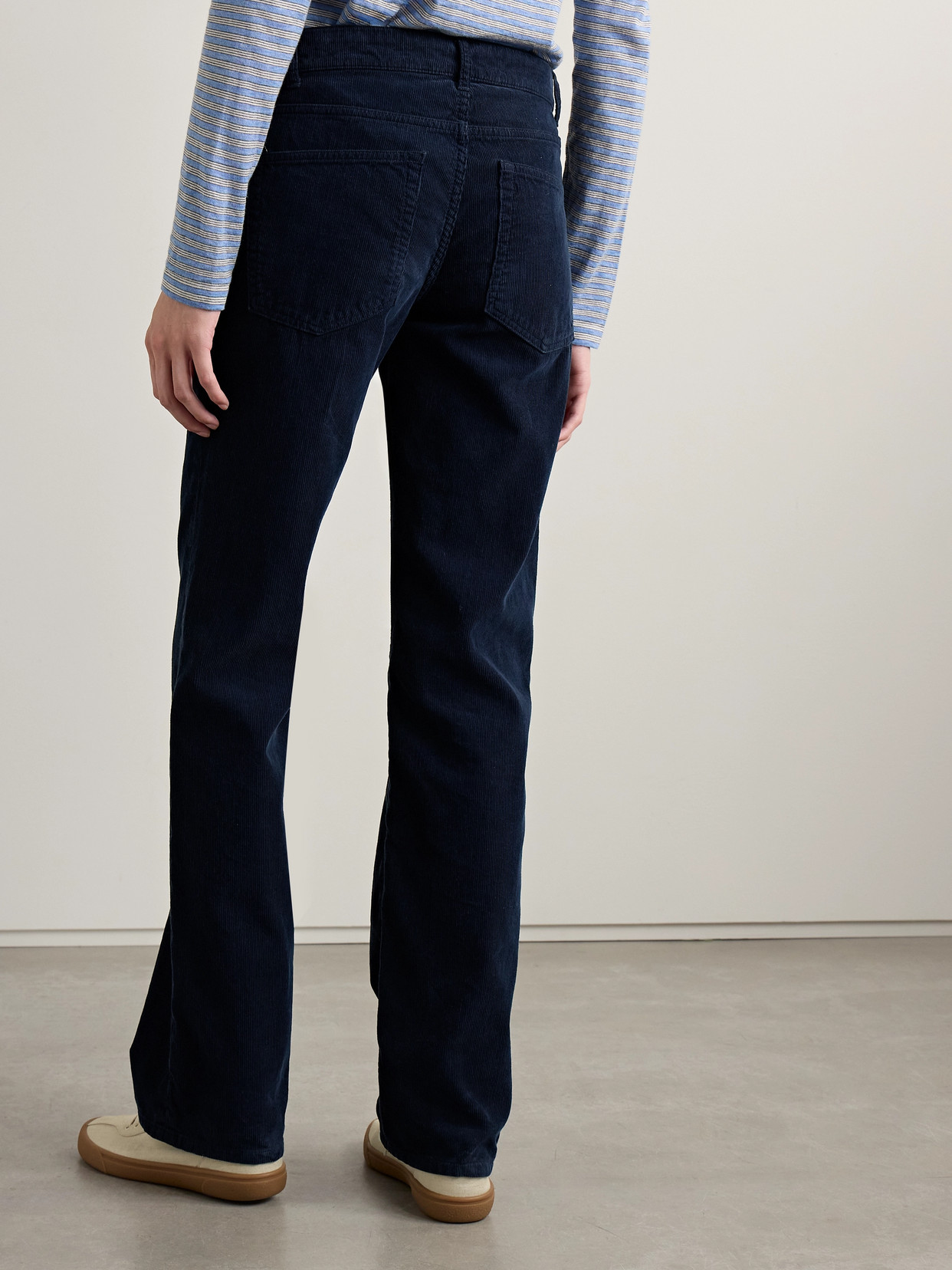 The Row Carlyl Cotton-corduroy Straight-leg Pants In Blue