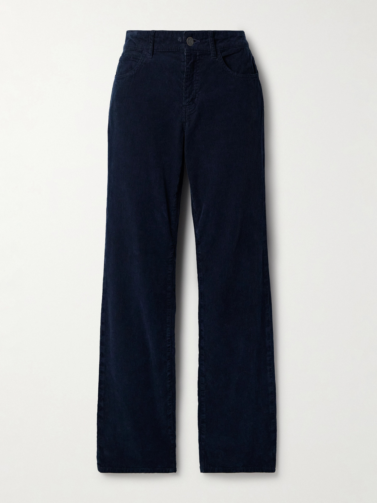The Row Carlyl Cotton-corduroy Straight-leg Pants In Blue