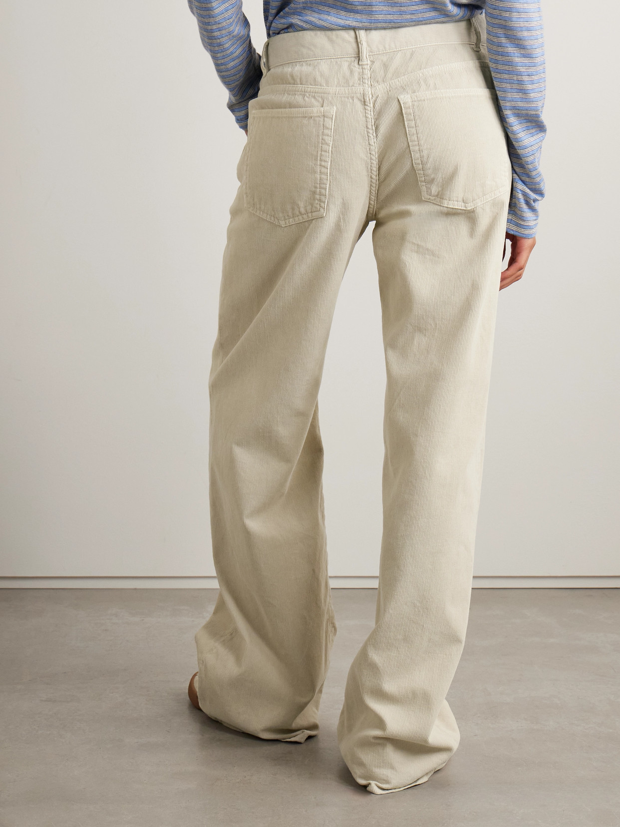 The Row Eglitta Cotton-corduroy Pants In Ecru