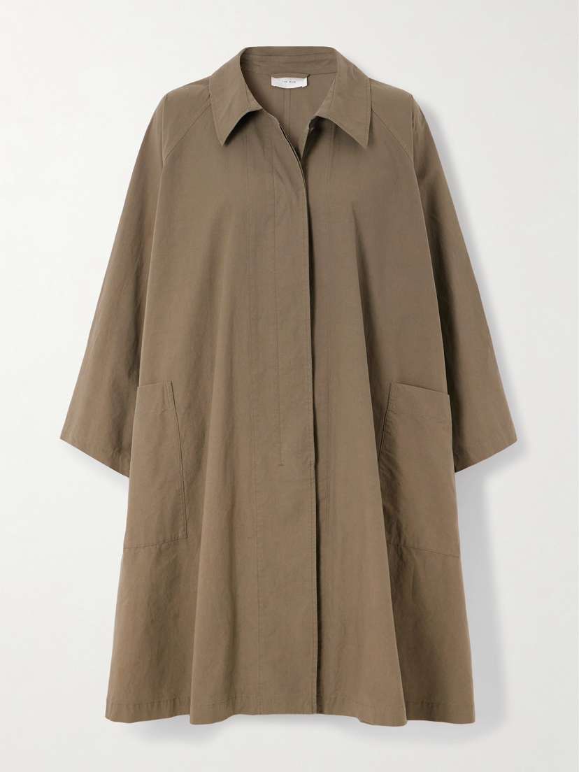 The Row Leins Oversized Pleated Cotton-poplin Trench Coat