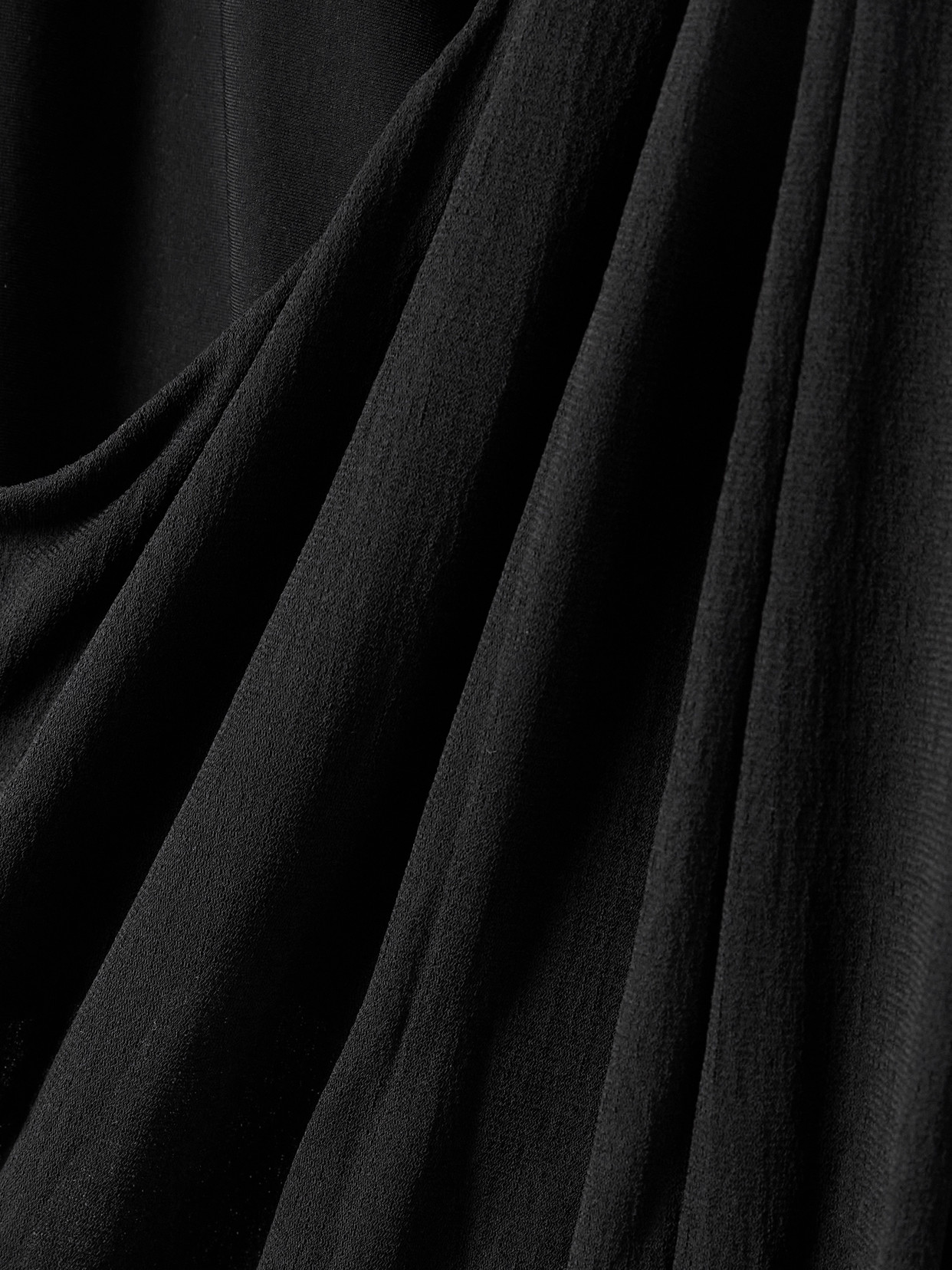 THE ROW ANSELM DRAPED CREPE-TRIMMED JERSEY GOWN