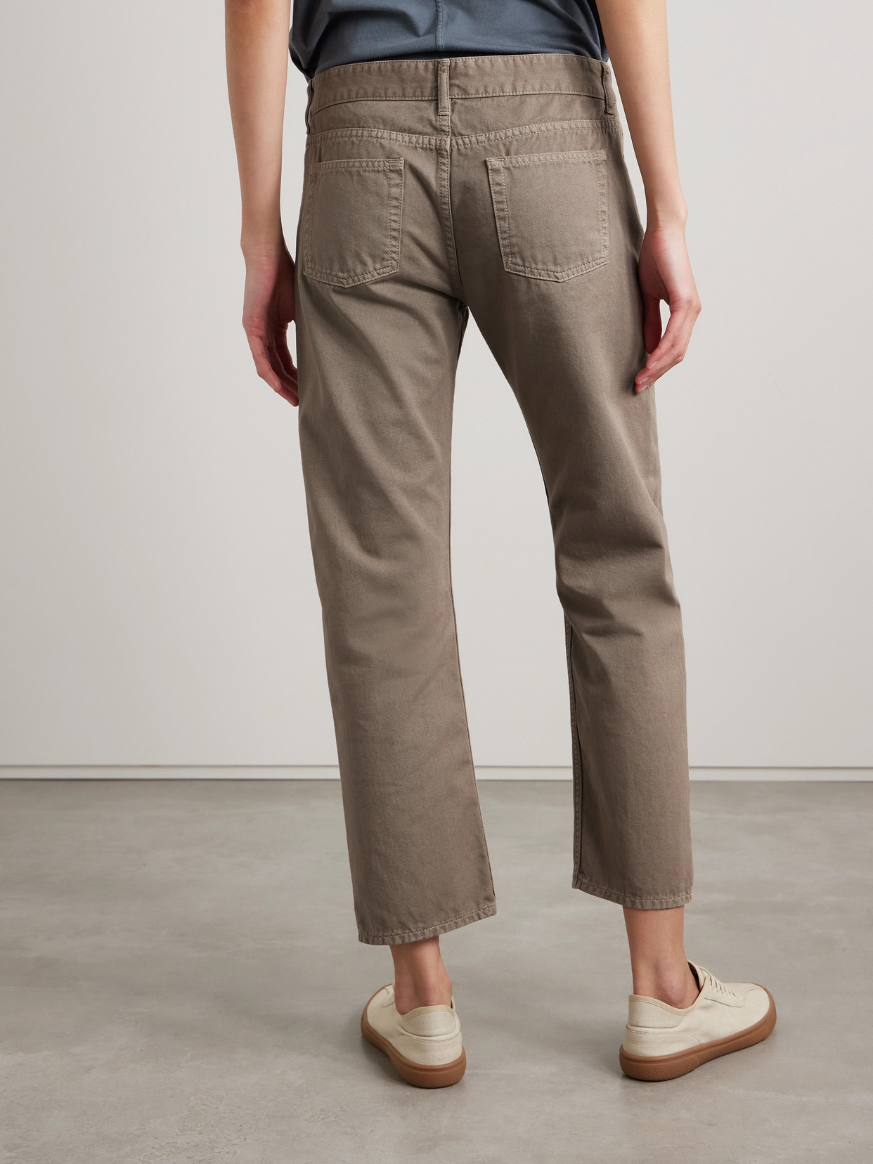 The Row Riaco Cropped Low-rise Straight-leg Jeans In Brown