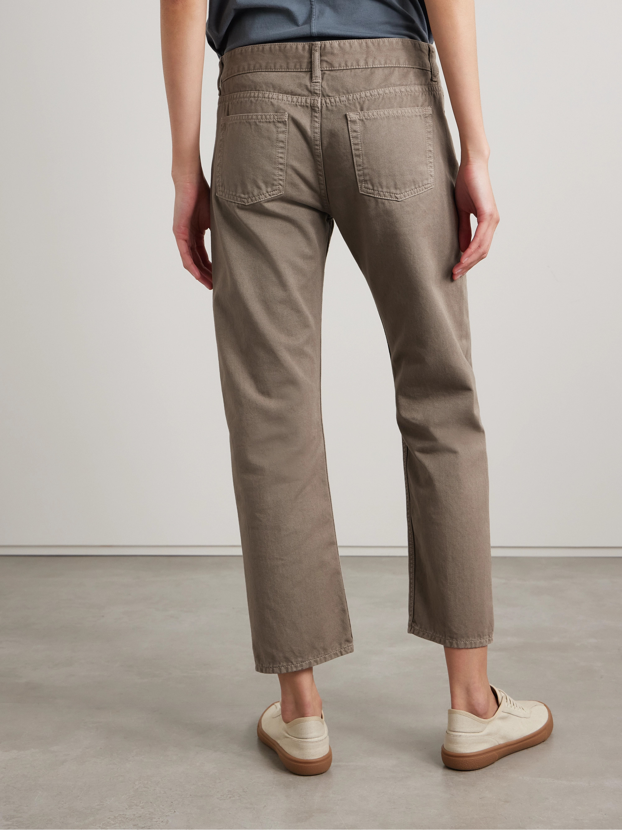 The Row Riaco cropped low-rise straight-leg jeans