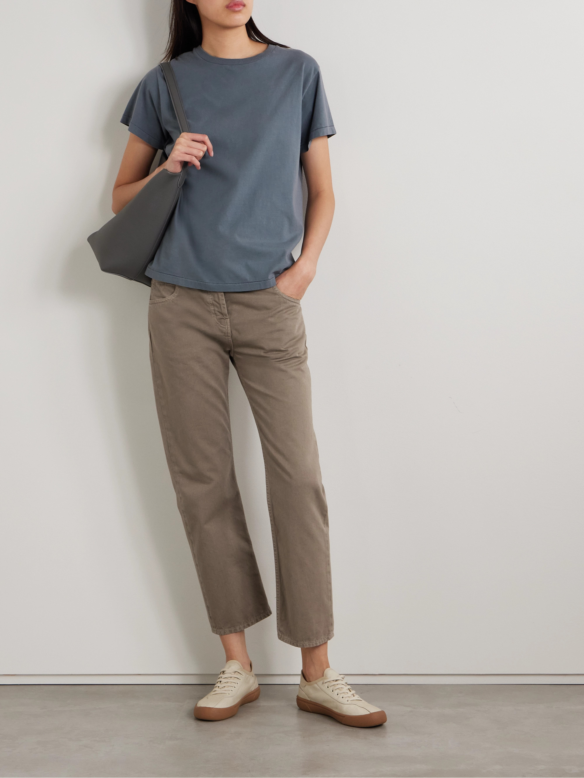 The Row Riaco cropped low-rise straight-leg jeans