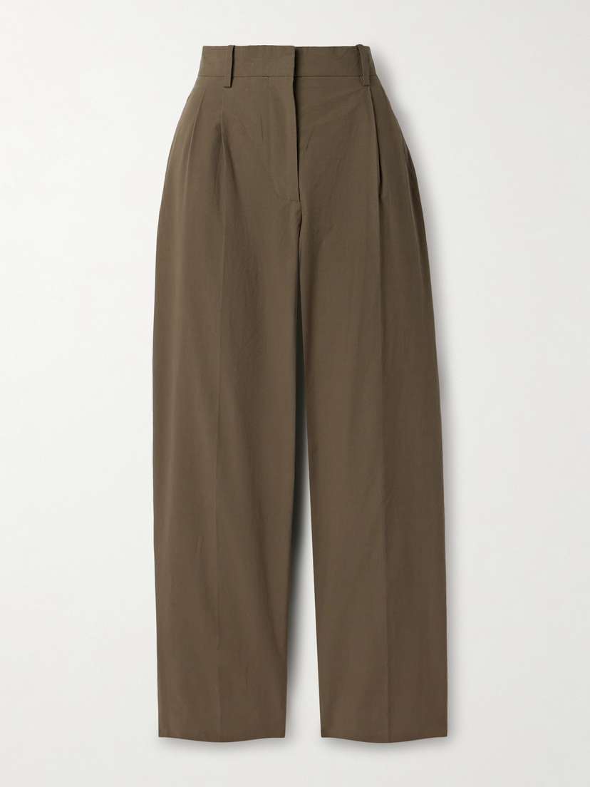 The Row Lilas Pleated Cotton Tapered Pants