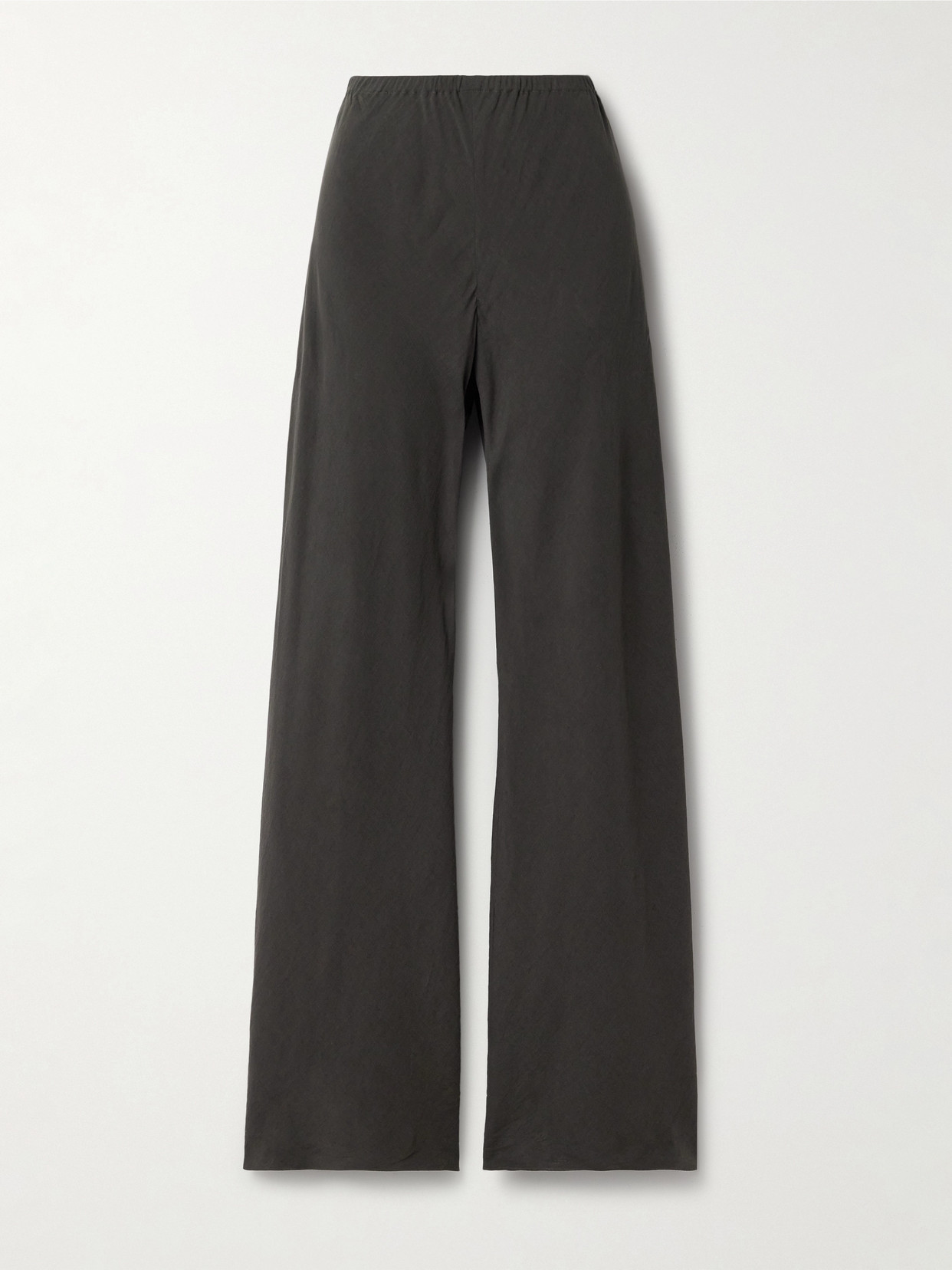 The Row Gala Silk And Linen-blend Wide-leg Pants In Gray