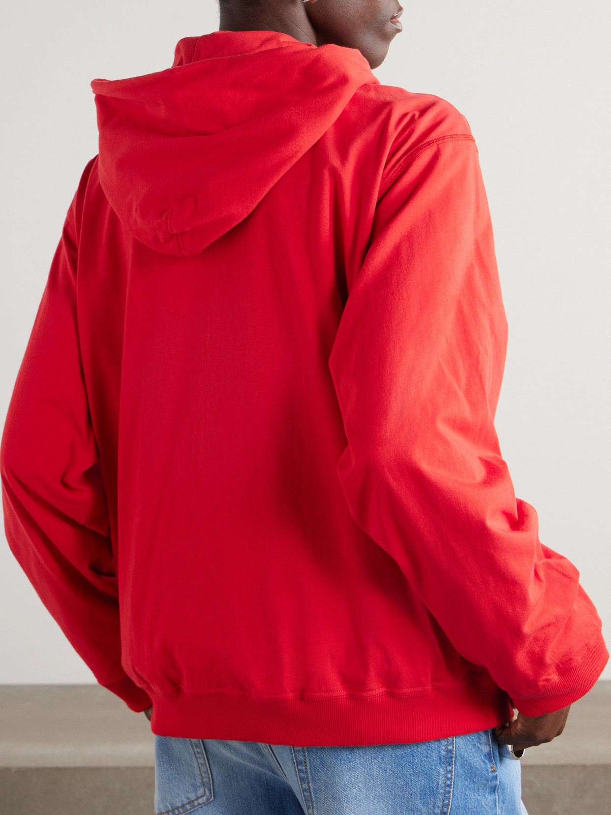 The Row Cotton-jersey Hoodie In Red