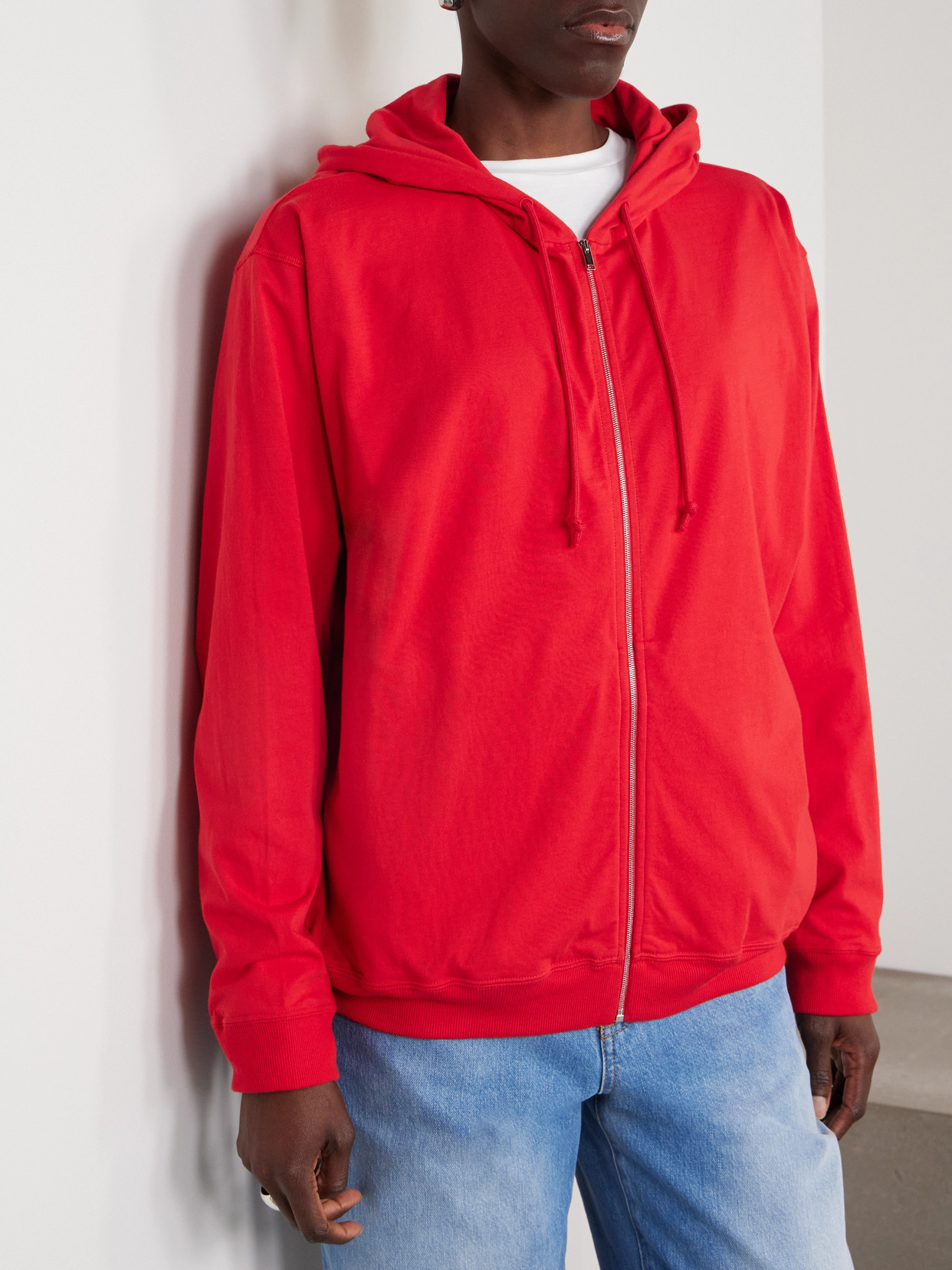 The Row Cotton-jersey Hoodie In Red