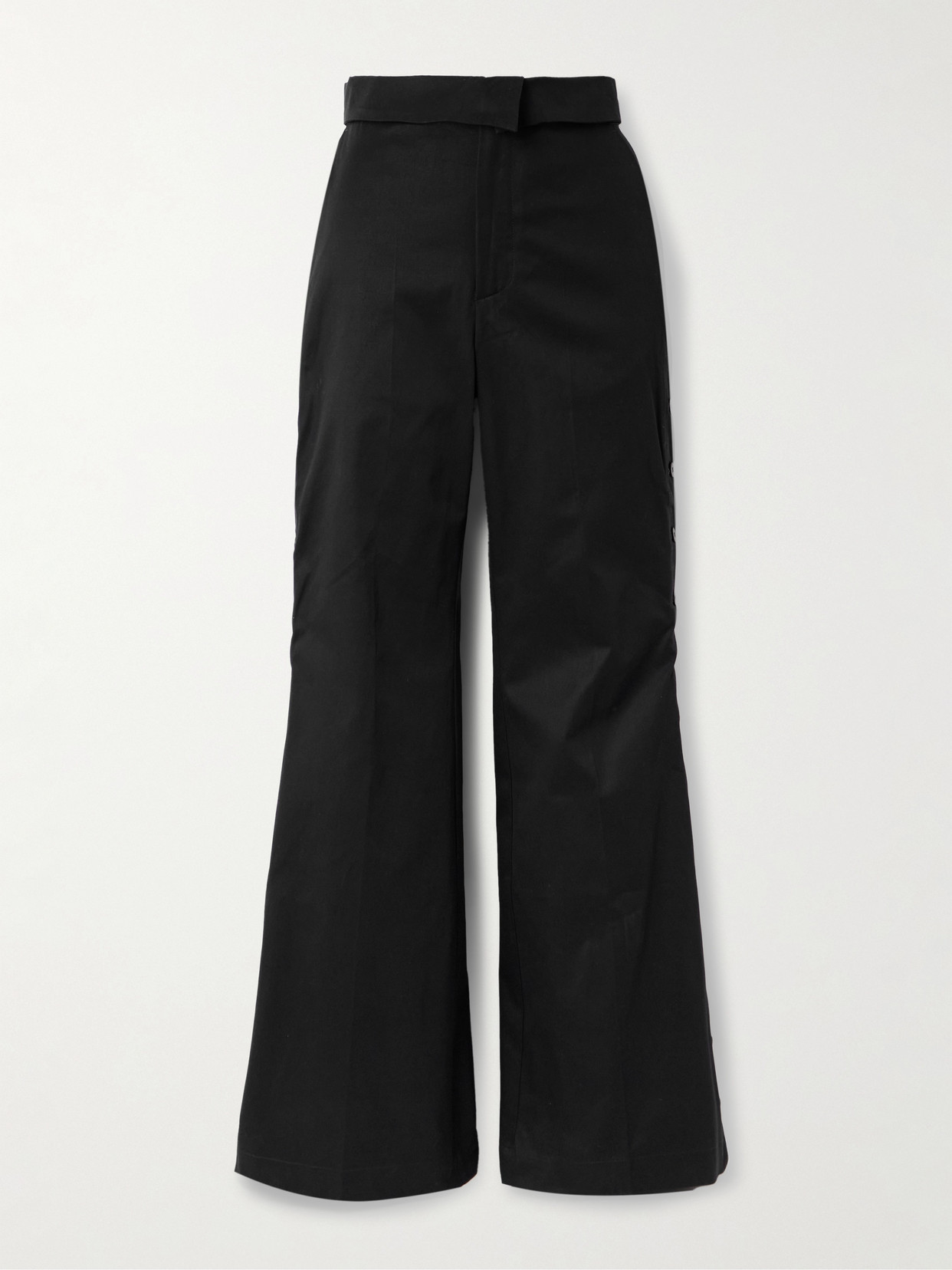 Sasuphi Elettra Cotton-twill Wide-leg Pants In Black