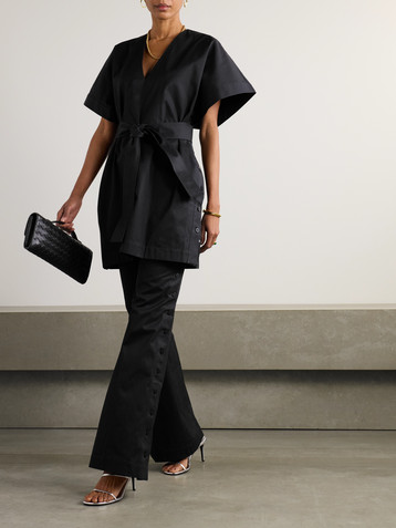 Sasuphi Elettra belted cotton-twill mini dress
