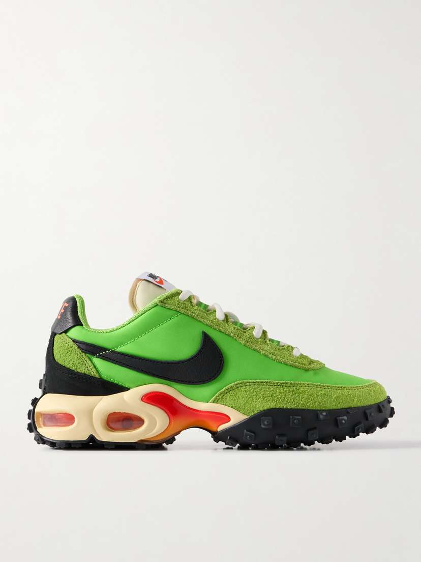 Nike Air Max Waffle Sp Leather And Nubuck-trimmed Mesh And Suede Sneakers