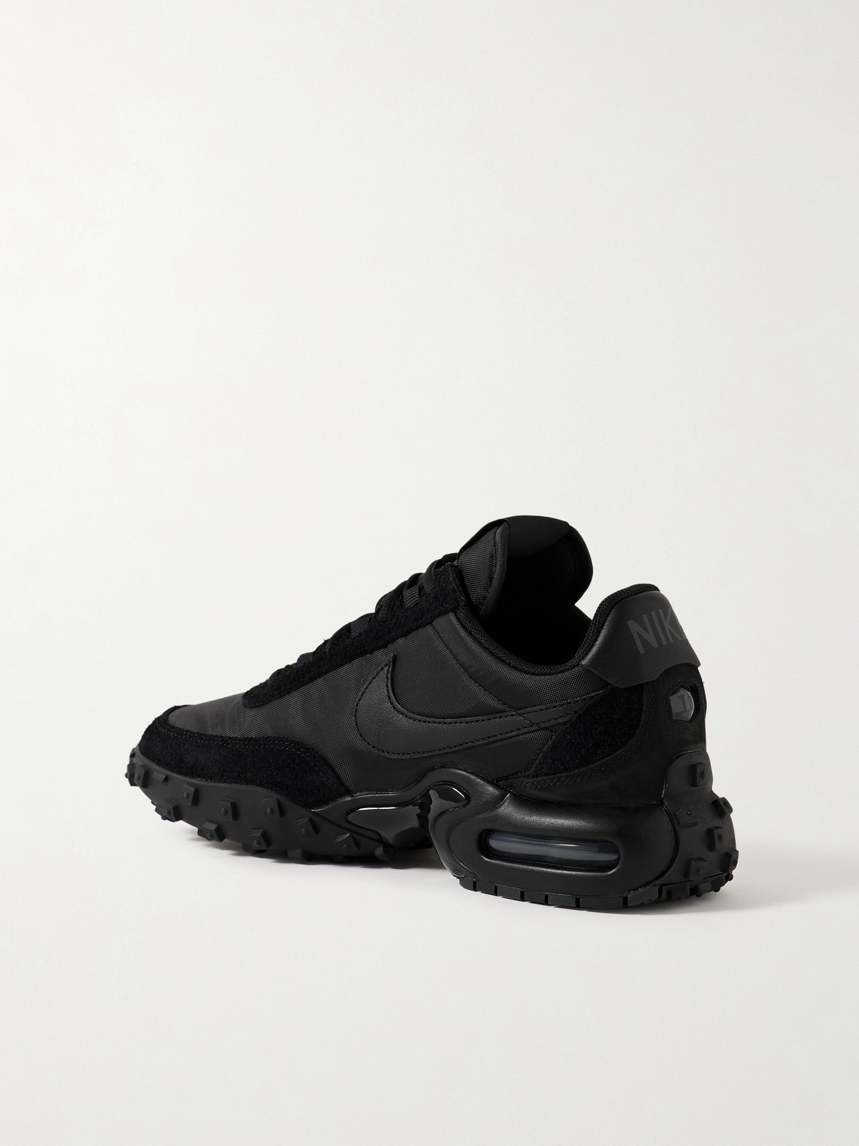 NIKE AIR MAX WAFFLE SP LEATHER AND NUBUCK-TRIMMED MESH AND SUEDE SNEAKERS
