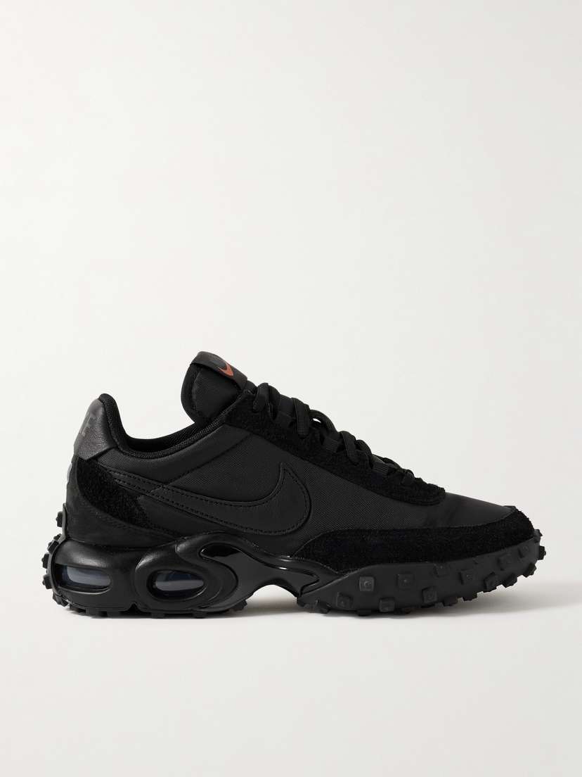 Nike Air Max Waffle Sp Leather And Nubuck-trimmed Mesh And Suede Sneakers