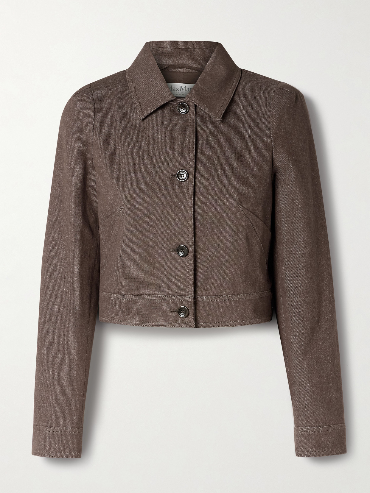 Max Mara Cropped Denim Jacket In Brown