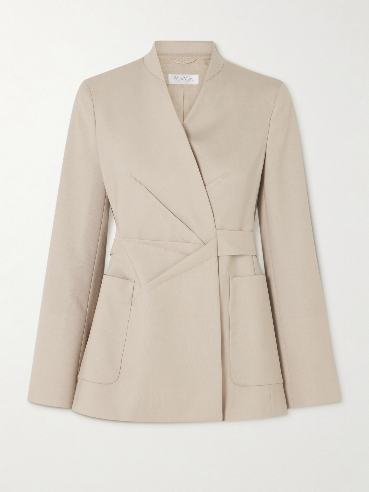 MAX MARA NEREO PLEATED WOOL-BLEND BLAZER