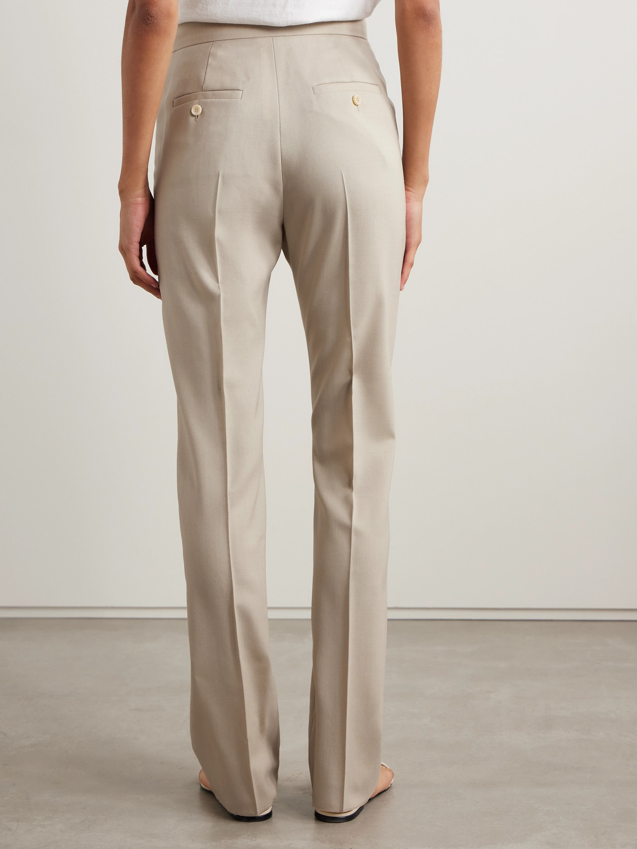 Max Mara Wool, Mohair And Silk-blend Straight-leg Pants In Neutrals